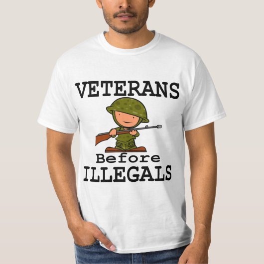 Veterans Before Illegals Veterans Day T-Shirt (Vorderseite)