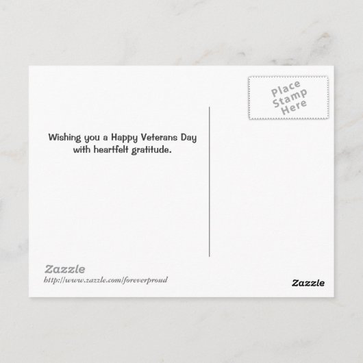 Veterans Day American Flag and Eagle Postcard Postkarte (Rückseite)
