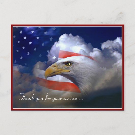 Veterans Day American Flag and Eagle Postcard Postkarte (Vorderseite)
