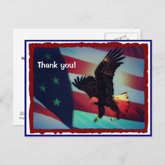 Veterans Day American Flag and Eagle Postcard Postkarte (Vorne/Hinten)