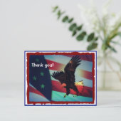 Veterans Day American Flag and Eagle Postcard Postkarte (Stehend Vorderseite)