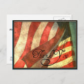 Veterans Day American Flag Danke Postcard Postkarte (Vorne/Hinten)