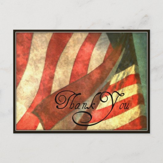 Veterans Day American Flag Danke Postcard Postkarte (Vorderseite)