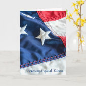 Veterans Day American Flag Karte (Gelbe Blume)