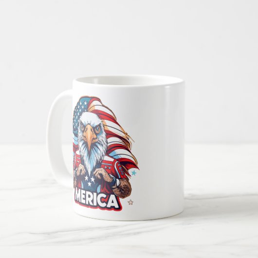 Veterans Day American Flag Merica Patriotic Eagle Kaffeetasse (Vorderseite Links)