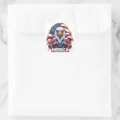 Veterans Day American Flag Merica Patriotic Eagle Quadratischer Aufkleber (Tasche)