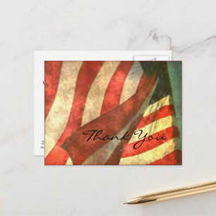 Veterans Day American Flag und Danke Postcard Postkarte
