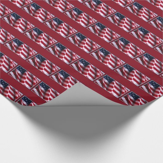 Veteran's Day Danke, Patriotic American Flag Geschenkpapier (Ecke)