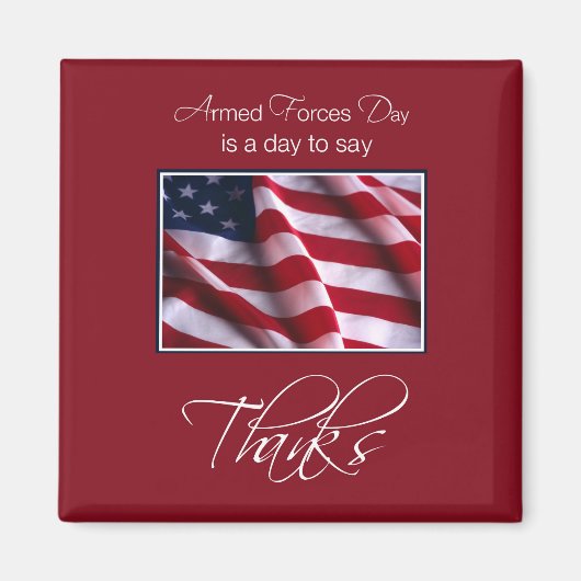 Veteran's Day Danke, Patriotic American Flag Magnet (Vorne)