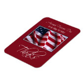 Veteran's Day Danke, Patriotic American Flag Magnet (Linke Seite)