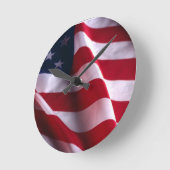Veteran's Day Danke, Patriotic American Flag Runde Wanduhr (Winkel)