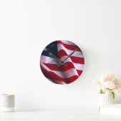 Veteran's Day Danke, Patriotic American Flag Runde Wanduhr (Zuhause)