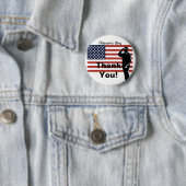 Veteran's Day Danke! Soldier Saluting Flag Button (Beispiel)