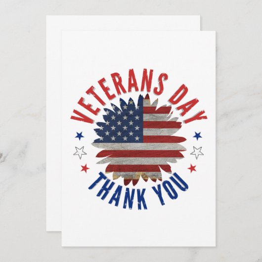 VETERANS DAY DANKESKARTE (Vorne/Hinten)