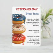 Veterans Day | Donut Social Celebration Einladung (Stehend Vorderseite)