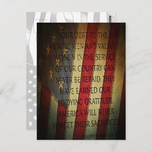 Veterans Day Harry S. Truman Postkarte (Vorne/Hinten)
