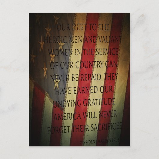 Veterans Day Harry S. Truman Postkarte (Vorderseite)