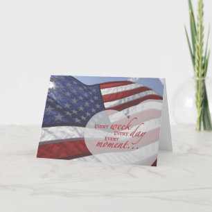 Veteran's Day Heart on Flag Dankeskarte