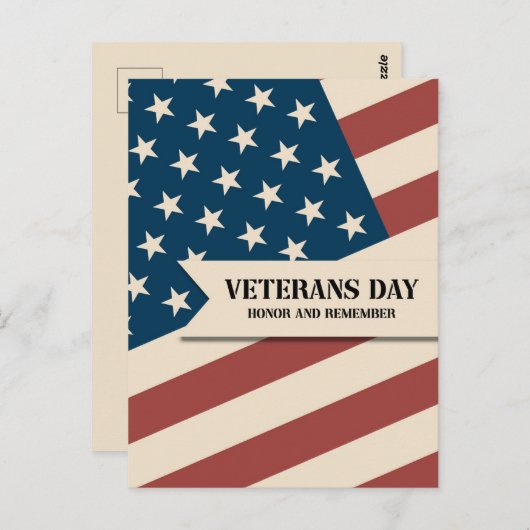 Veterans Day - Honor And Remember Postkarte (Vorne/Hinten)