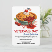 Veterans Day Invitation | Cherry Pie Celebration Einladung (Stehend Vorderseite)