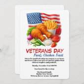 Veterans Day Invitation | Fried Chicken Feast Einladung (Vorne/Hinten)