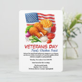 Veterans Day Invitation | Fried Chicken Feast Einladung (Stehend Vorderseite)