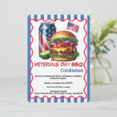 Veterans Day Invitation | Honoring Heroes BBQ Einladung (Stehend Vorderseite)