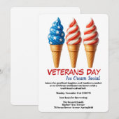 Veterans Day Invitation | Ice cream social party Einladung (Vorne/Hinten)
