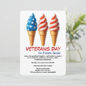 Veterans Day Invitation | Ice cream social party Einladung (Stehend Vorderseite)