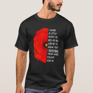 Veterans Day Lest We vergiss Red Poppy Blume USA T-Shirt