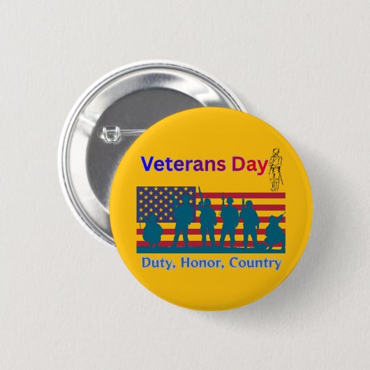 Veterans Day orange Button (Vorne & Hinten)