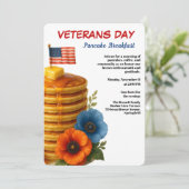 Veterans Day | Pancake Breakfast Celebration Einladung (Stehend Vorderseite)