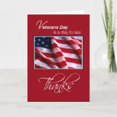 Veterans Day Patriotic American Flag Danke an Red (Vorderseite)