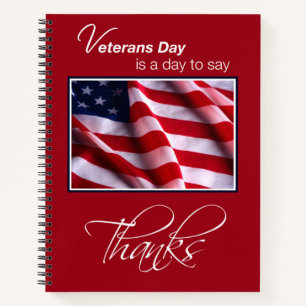 Veterans Day Patriotic American Flag Danke an Red Notizblock