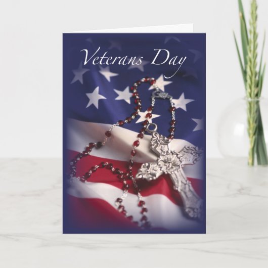 Veterans Day Patriotic Cross Flag, Religion Karte (Vorderseite)