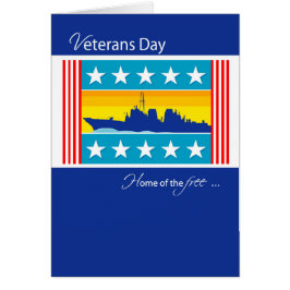 Veterans Day Patriotic Naval Ship, rot, weiß, blu