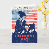 Veterans Day Patriotic Theme Iwo Jima Karte (Gelbe Blume)