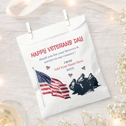 Veterans Day Patriotic USA Flag Vielen Dank Geschenktütchen (Ausgeschnitten)