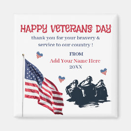 Veterans Day Patriotic USA Flag Vielen Dank Magnet