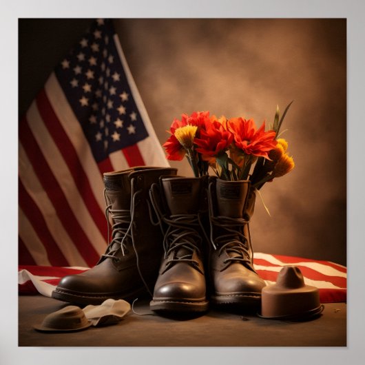 Veterans Day patriotische digitale Printposter Poster (Vorne)