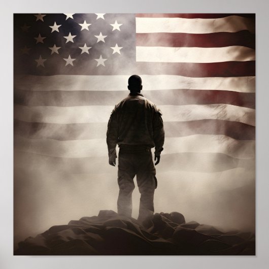 Veterans Day patriotische digitale Printposter Poster (Vorne)
