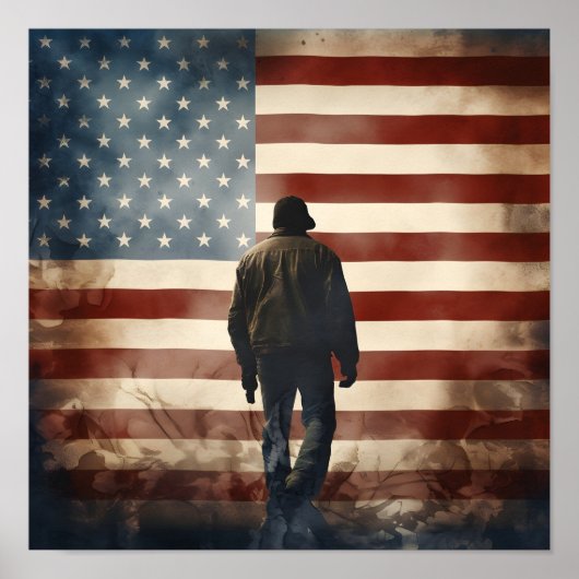 Veterans Day patriotische digitale Printposter Poster (Vorne)