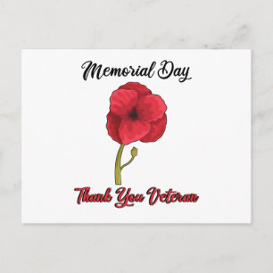 Veterans Day Prix USA Gedenktag Poppy Poppy Postkarte