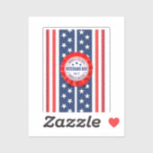 Veterans Day Rosette Custom-Cut Vinyl Sticker (Blatt)