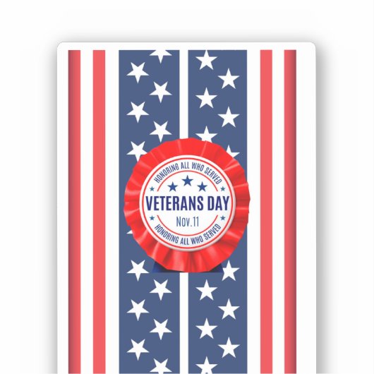 Veterans Day Rosette Custom-Cut Vinyl Sticker (Vorderseite)