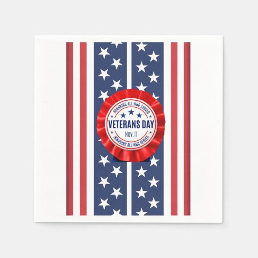 Veterans Day Rosette Paper Napkin Serviette (Vorderseite)
