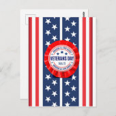 Veterans Day Rosette Postkarte (Vorne/Hinten)