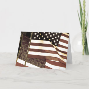 Veteran's Day Thank You for Your Service Flag Card Dankeskarte