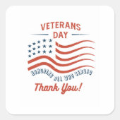 Veterans Day Thank You Sticker (Vorderseite)