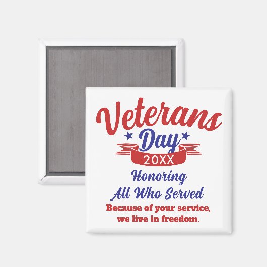 Veterans Day Thanks You Keepsake Magnet (Vorderseite/Rückseite)